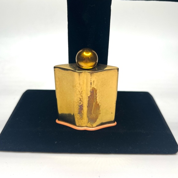 Vintage Coty L’Origan Perfume Bottle Gold Tone Art Deco Vanity Decor - Picture 6 of 8